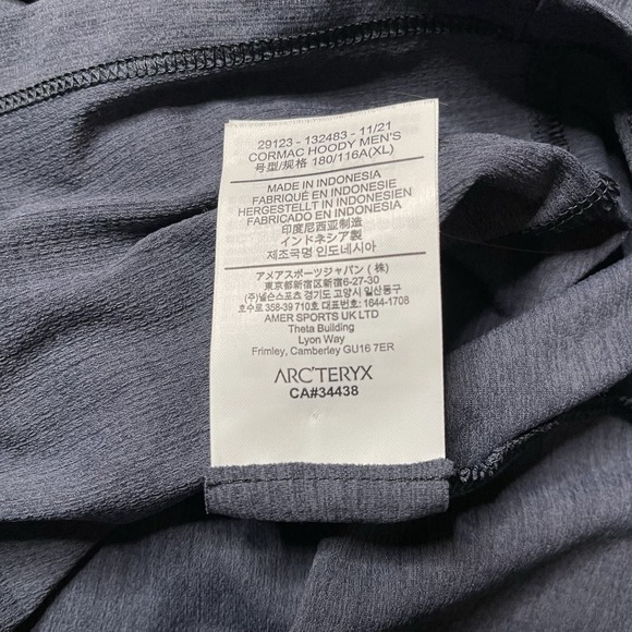 Arc'teryx Cormac Hoody Men's XL Navy Blue Technical Shirt Lightweight Hiking - Picture 6 of 10